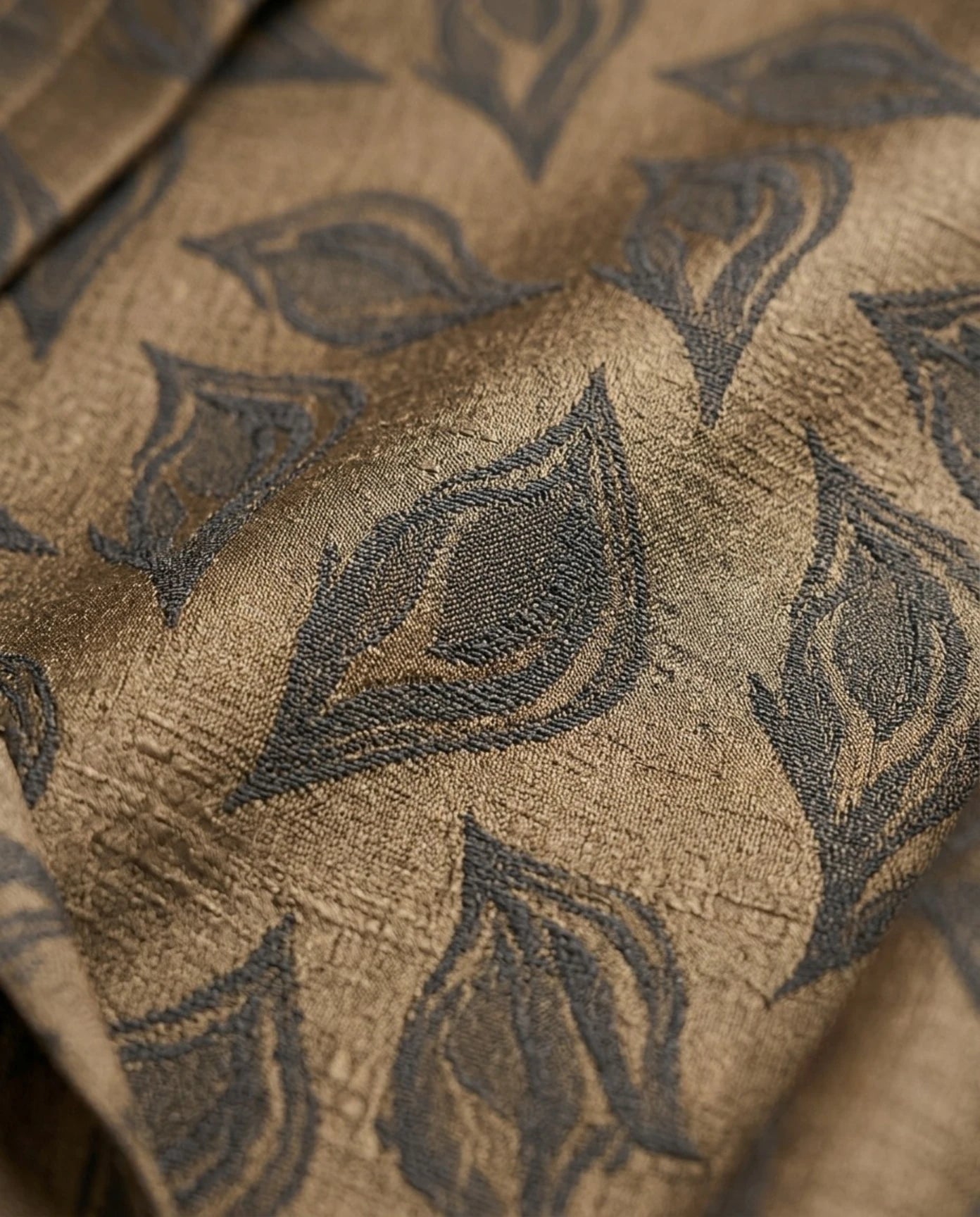 Imported Magestic Printed Brown Abaya - Front Open