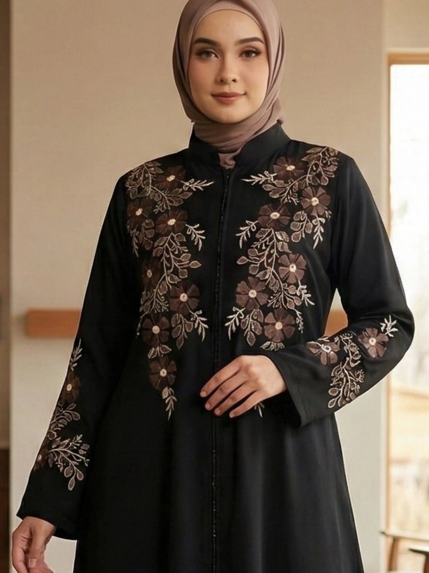 Premium Abaya with Thread embroidery