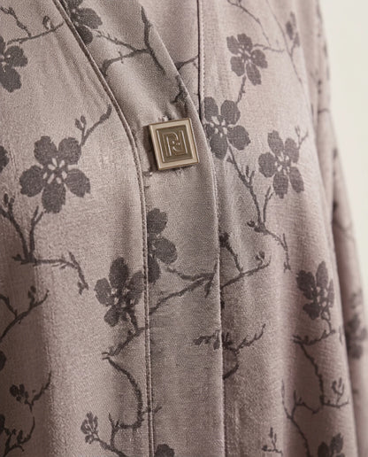 Imported Magestic Self-Design Abaya - Front Open