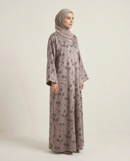 Imported Magestic Self-Design Abaya - Front Open