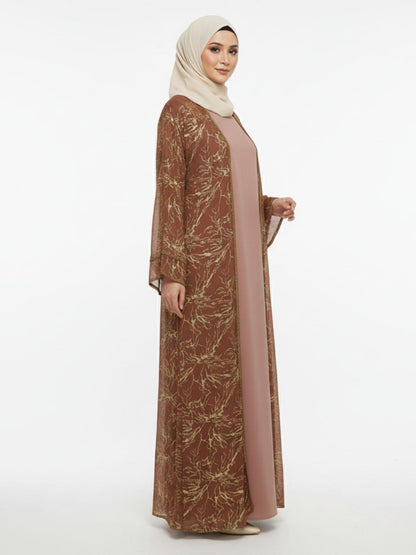 Golden Open Shrug Abaya - Elegent Modest Wear