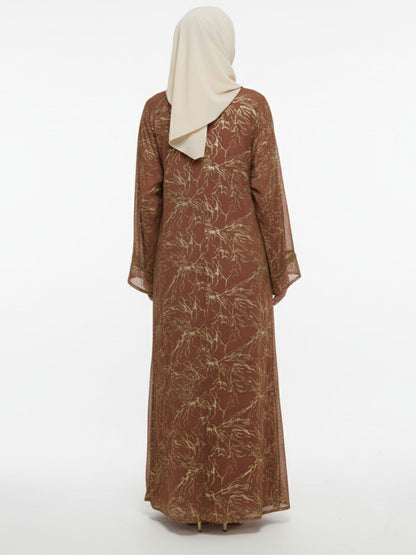 Golden Open Shrug Abaya - Elegent Modest Wear