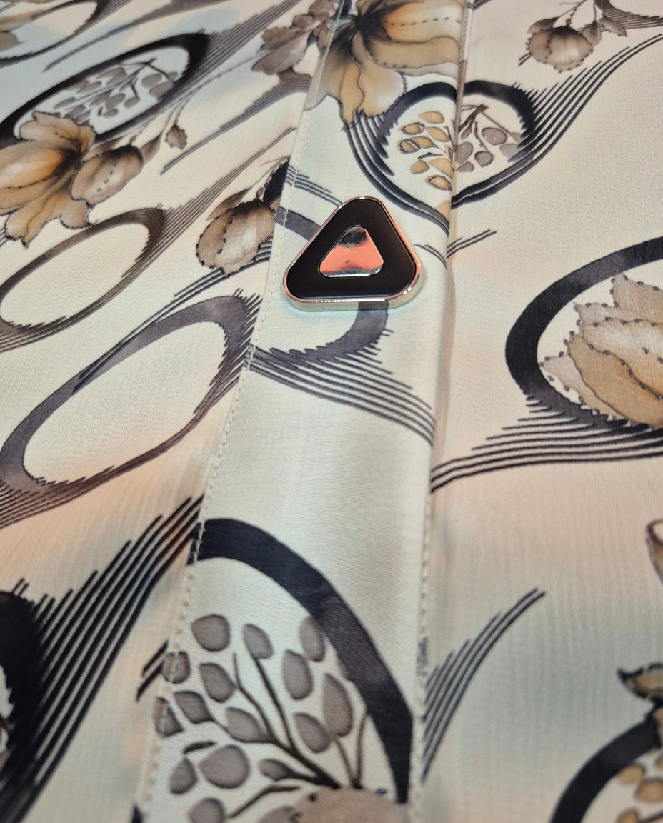 Imported Foil Light Color Jacquard Abaya - Front Open