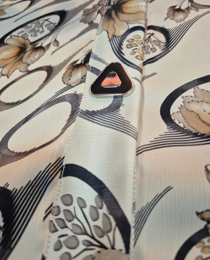 Imported Foil Light Color Jacquard Abaya - Front Open