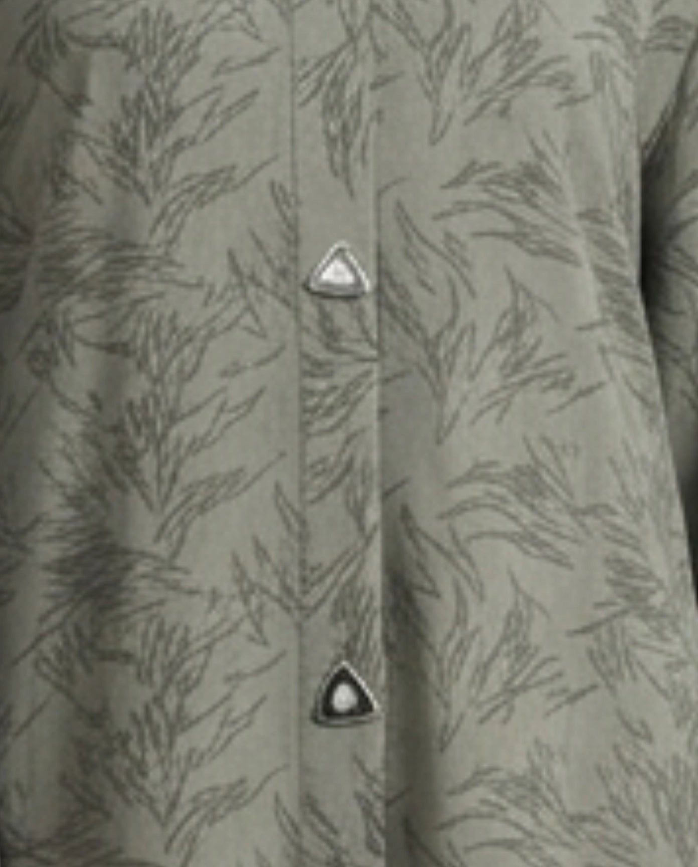 Imported Magestic Printed Dark Gray Abaya - Front Open