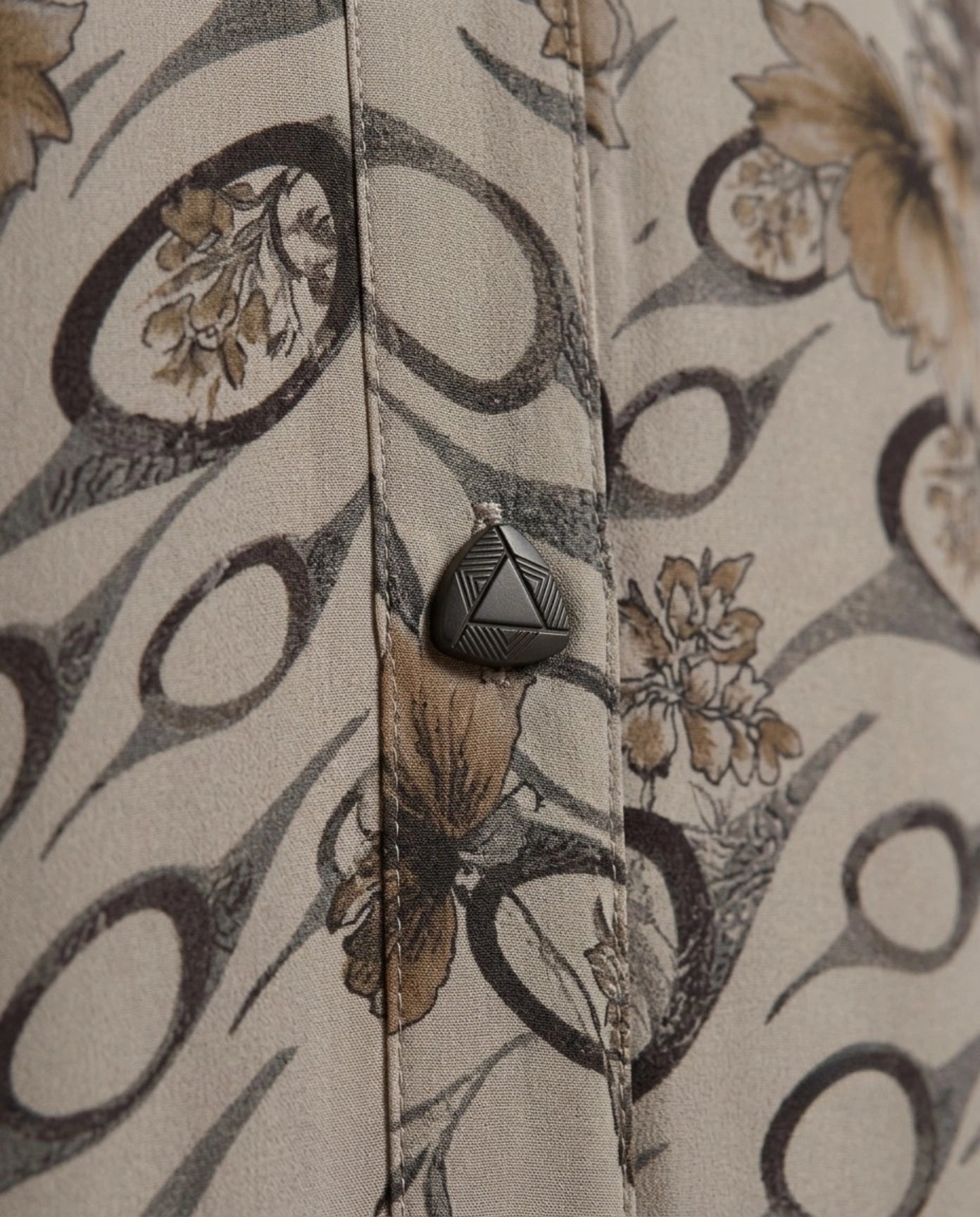 Imported Foil Print Self-Design Abaya - Front Open