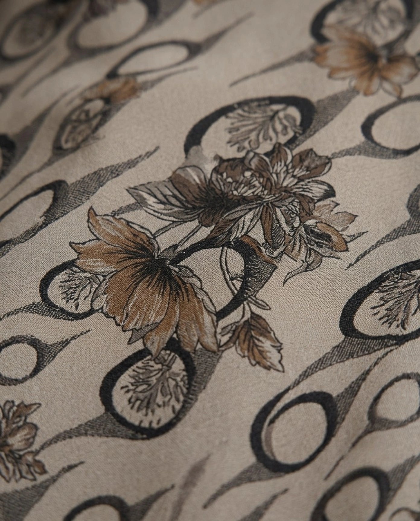 Imported Foil Print Self-Design Abaya - Front Open