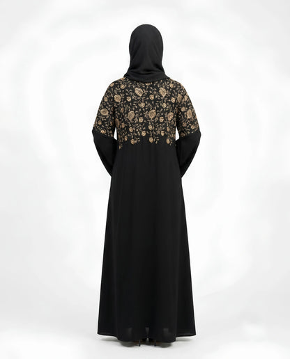 Premium Abaya with Thread embroidery on Front and Back