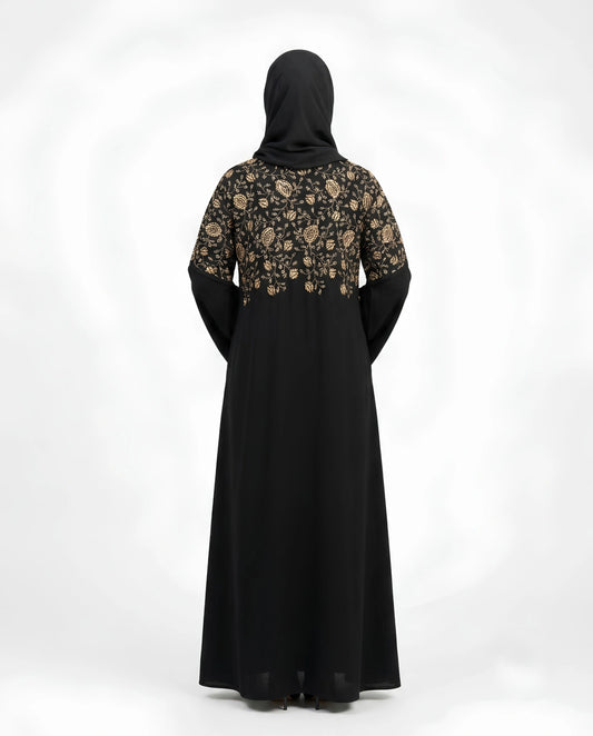 Premium Abaya with Thread embroidery on Front and Back