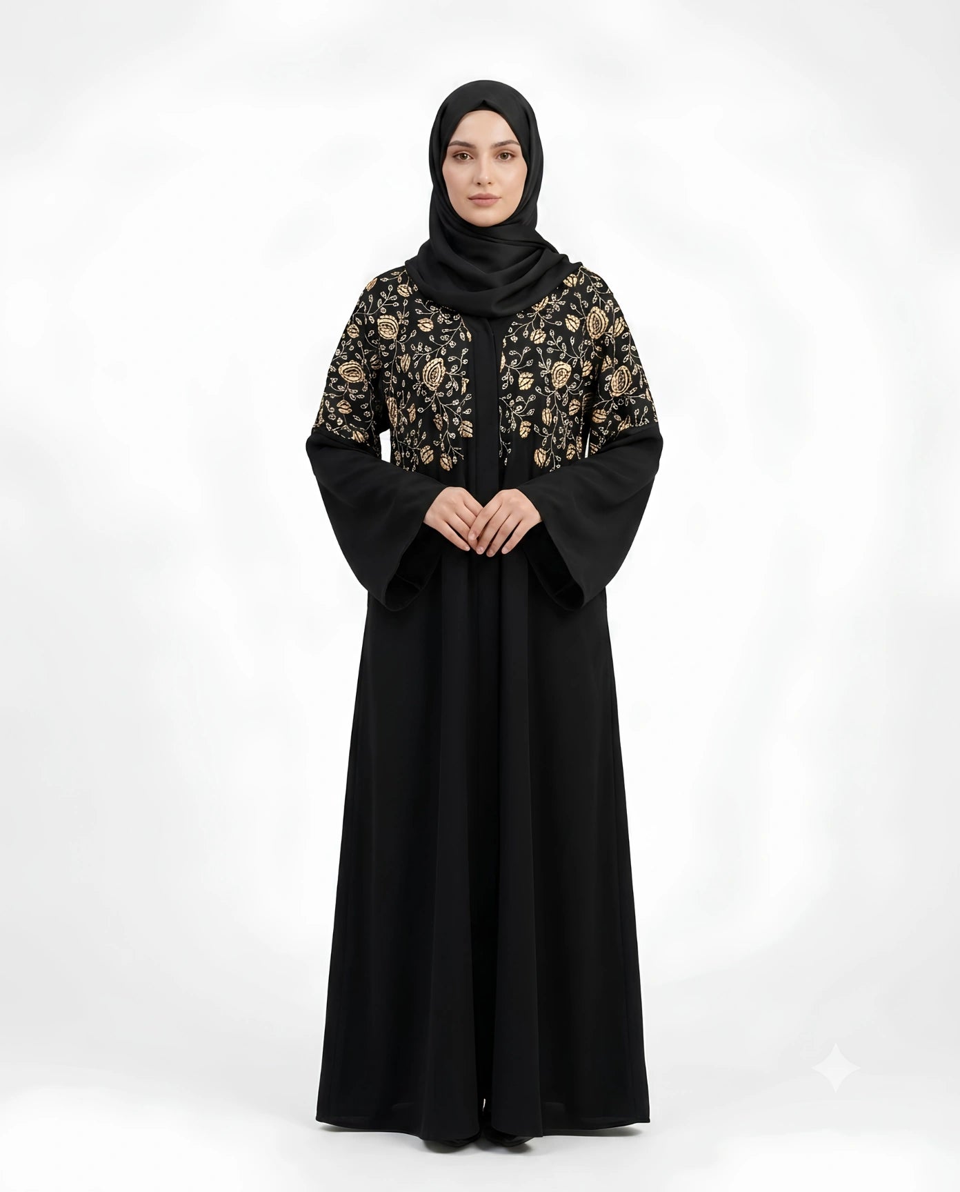Premium Abaya with Thread embroidery on Front and Back