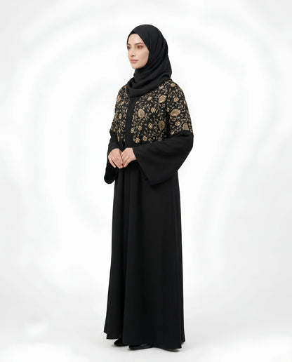 Premium Abaya with Thread embroidery on Front and Back