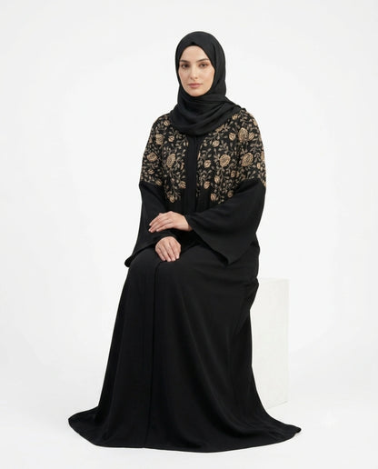 Premium Abaya with Thread embroidery on Front and Back