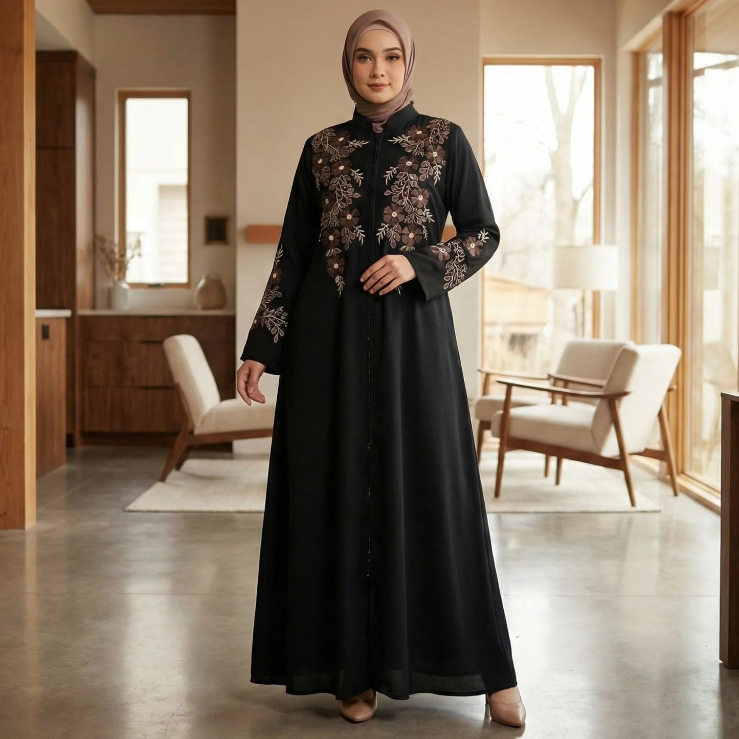 Premium Abaya with Thread embroidery