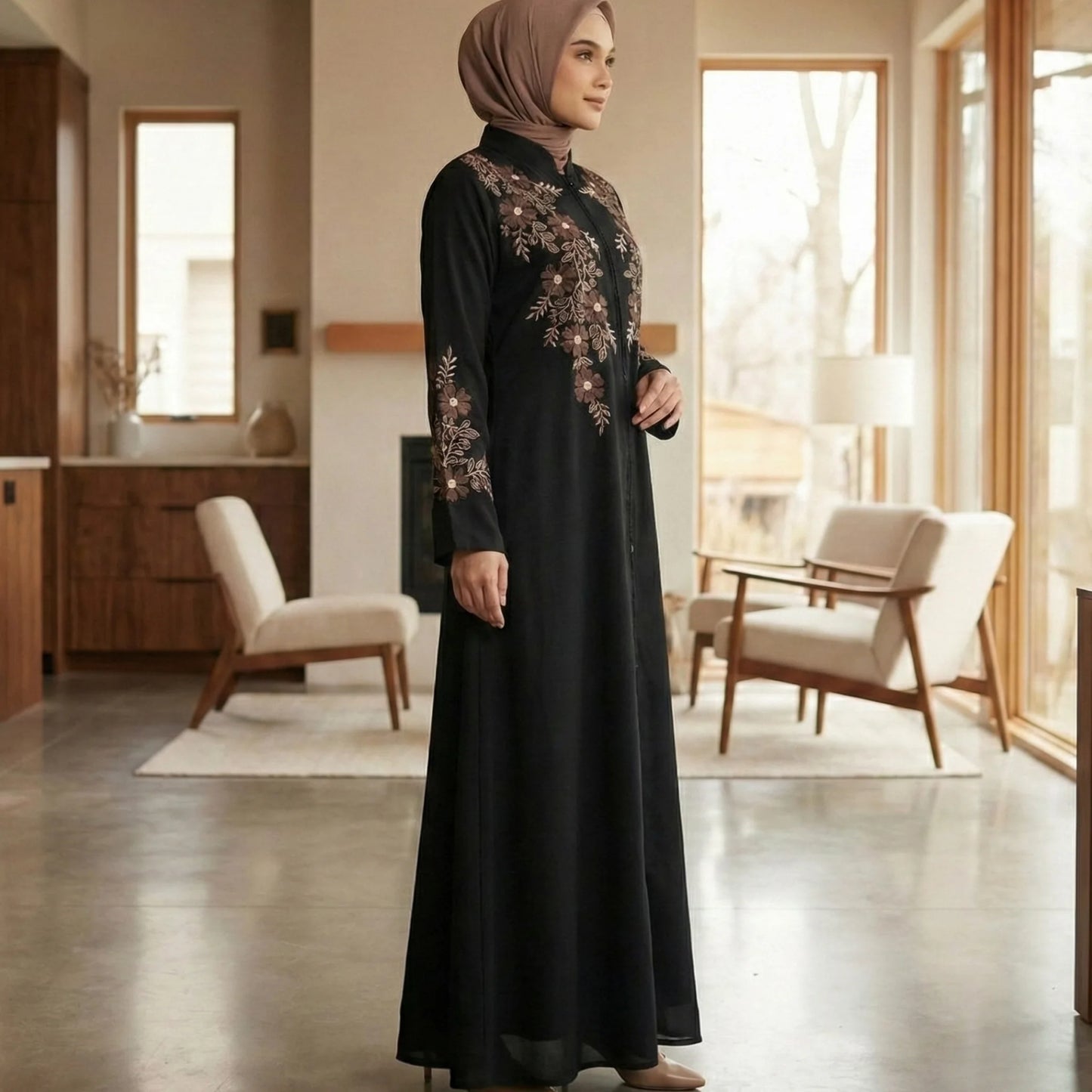 Premium Abaya with Thread embroidery