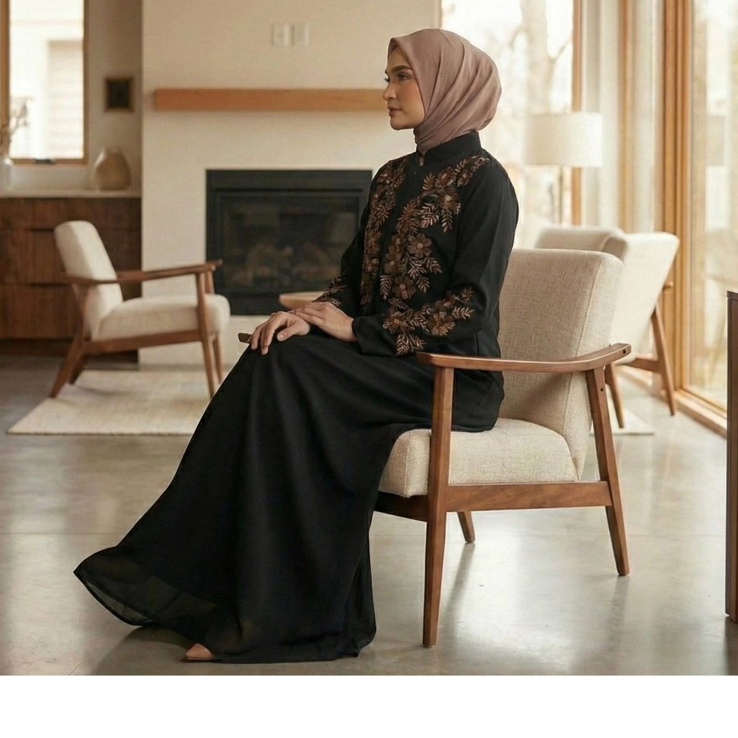 Premium Abaya with Thread embroidery