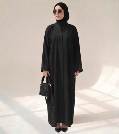 Imported Zoom Black Abaya with Folded Patti