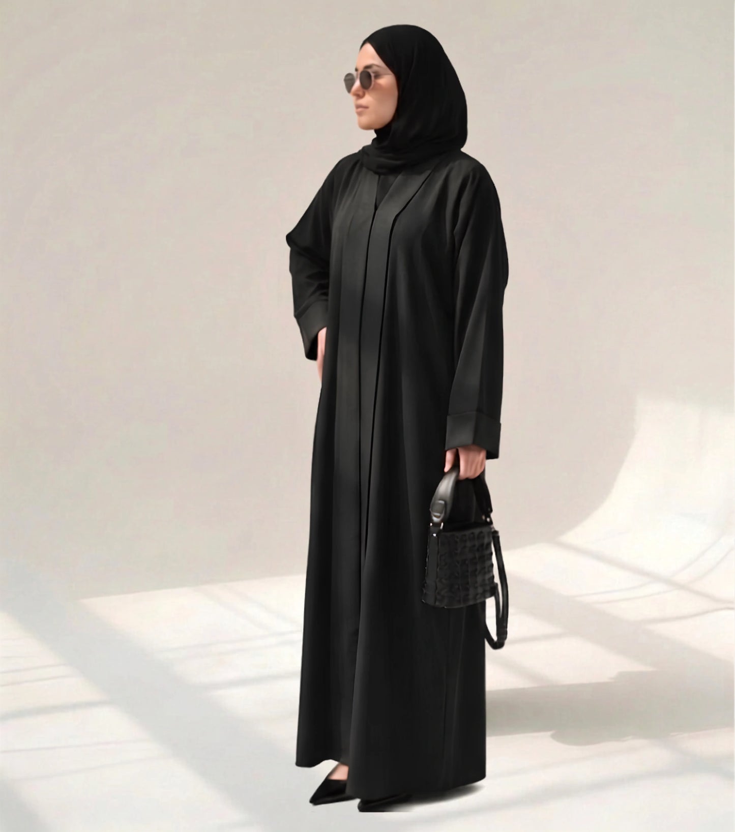 Imported Zoom Black Abaya with Folded Patti