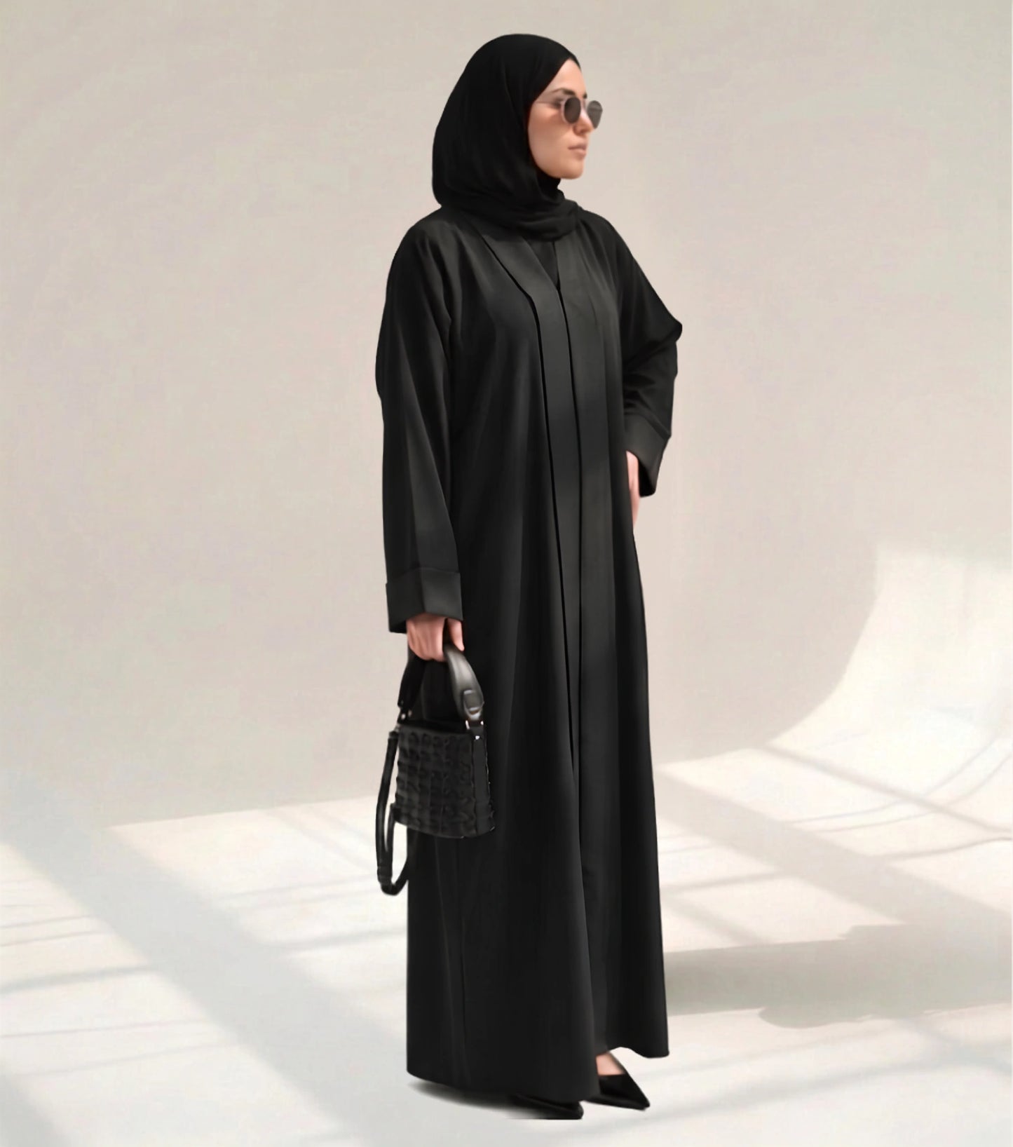 Imported Zoom Black Abaya with Folded Patti