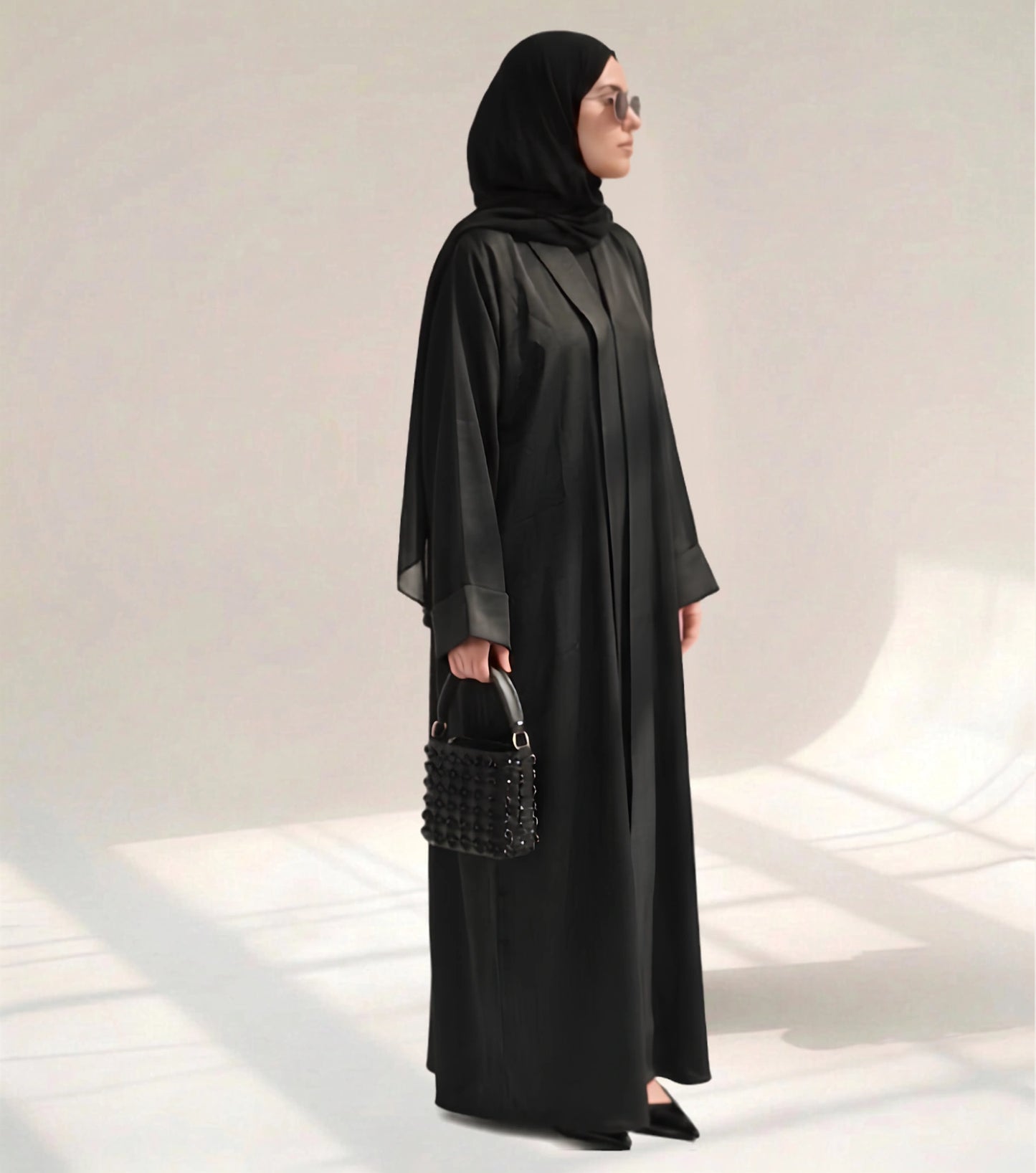 Imported Zoom Black Abaya with Folded Patti