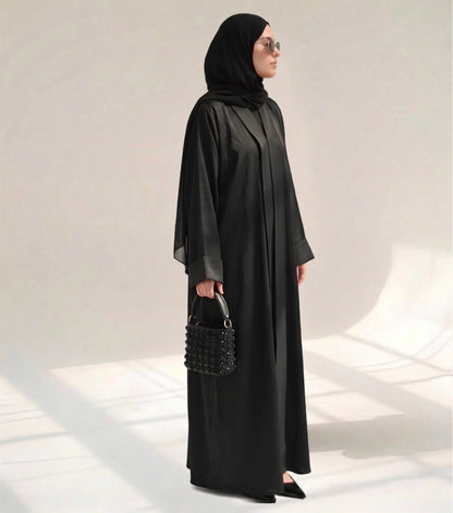 Imported Zoom Black Abaya with Folded Patti