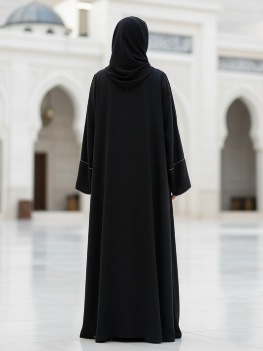 Imported Zoom Abaya with Dubai Lace - Front Closed