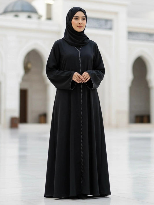 Imported Zoom Abaya with Dubai Lace - Front Closed