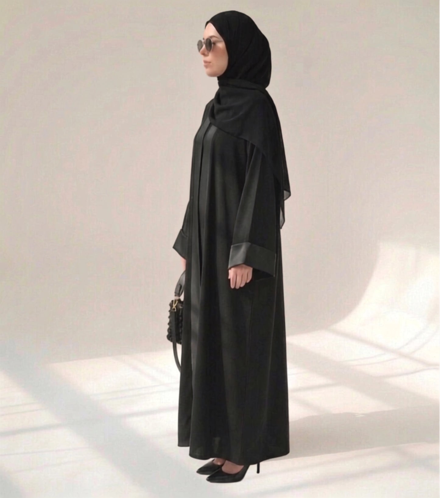 Imported Zoom Black Abaya with Folded Patti