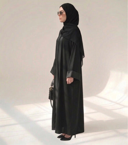 Imported Zoom Black Abaya with Folded Patti