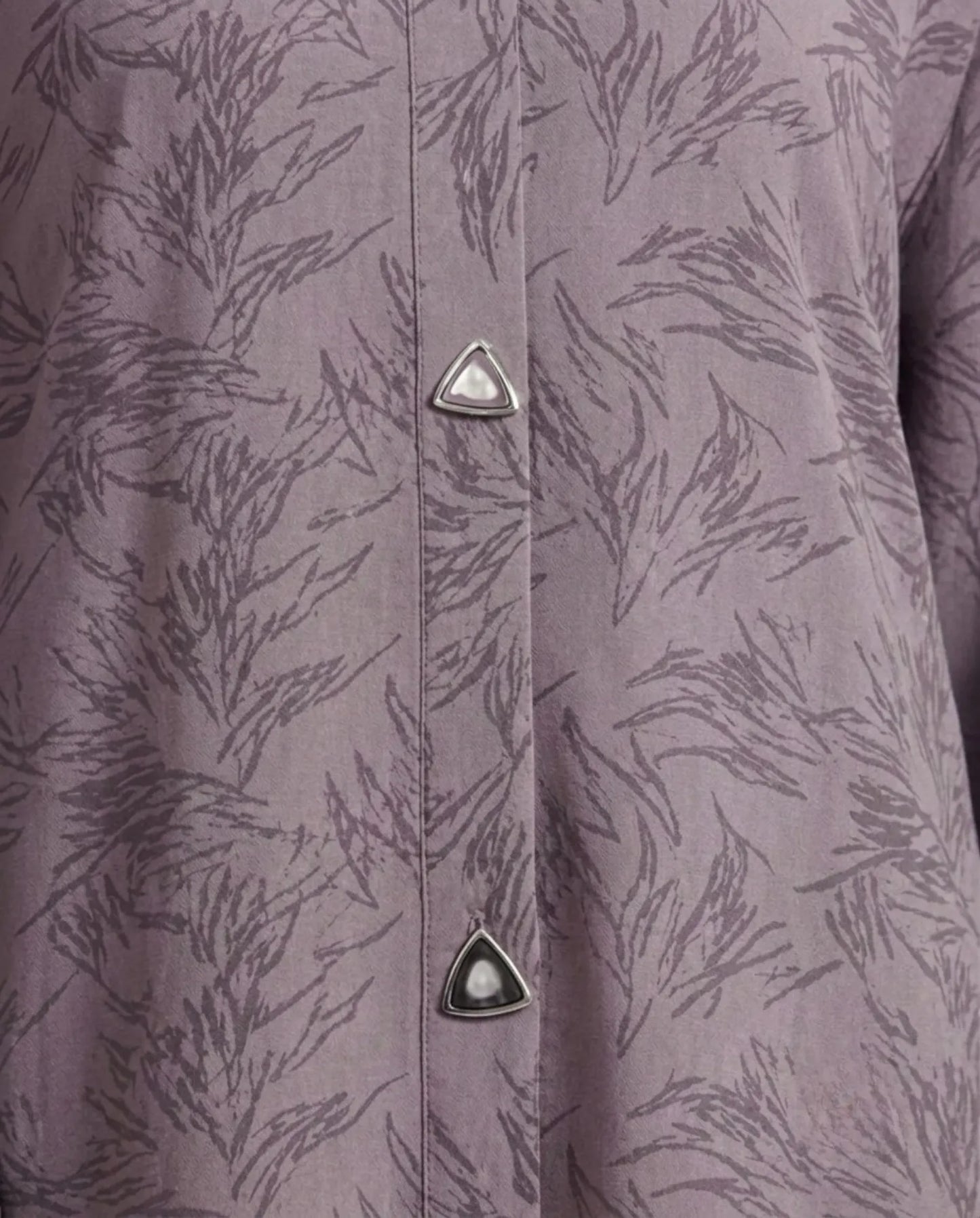 Imported Majestic Printed Wine Abaya - Front Open