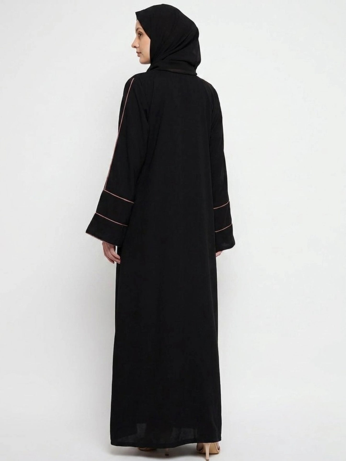 Essential Abayas - Pink Piping