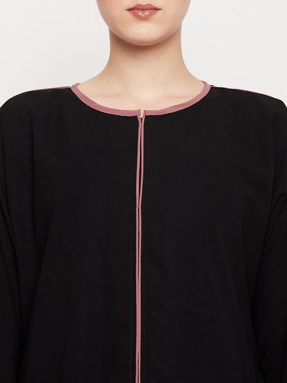 Essential Abayas - Pink Piping