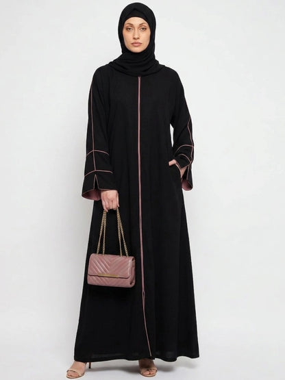 Essential Abayas - Pink Piping
