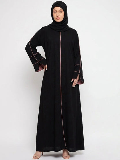 Essential Abayas - Pink Piping