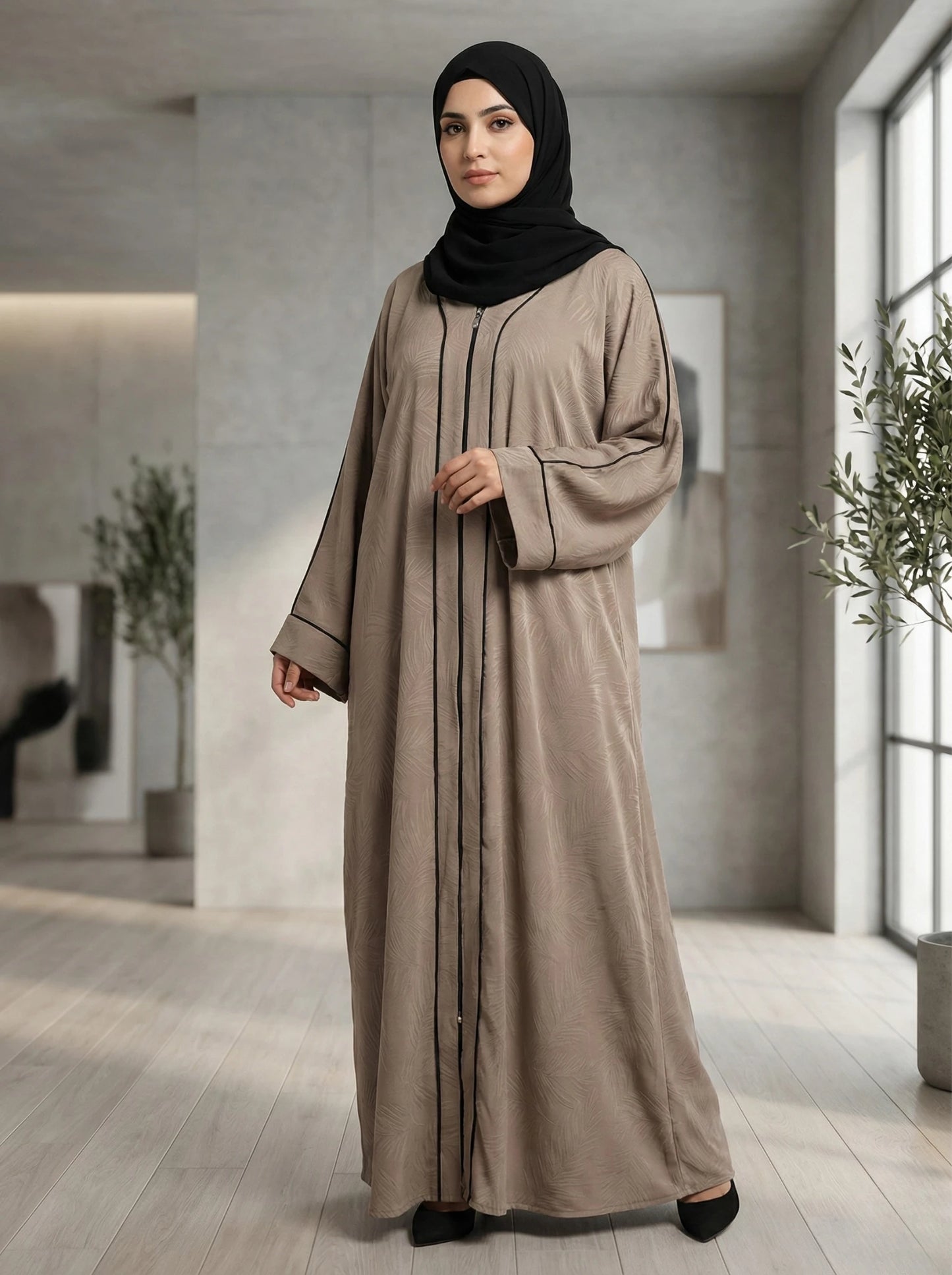 Dubai Imported self-design Abaya - Full Zip