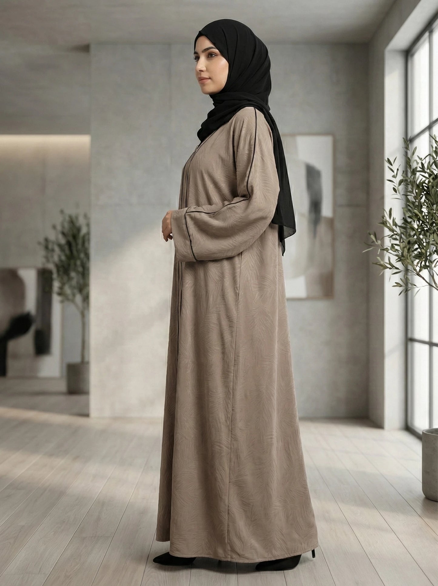 Dubai Imported self-design Abaya - Full Zip