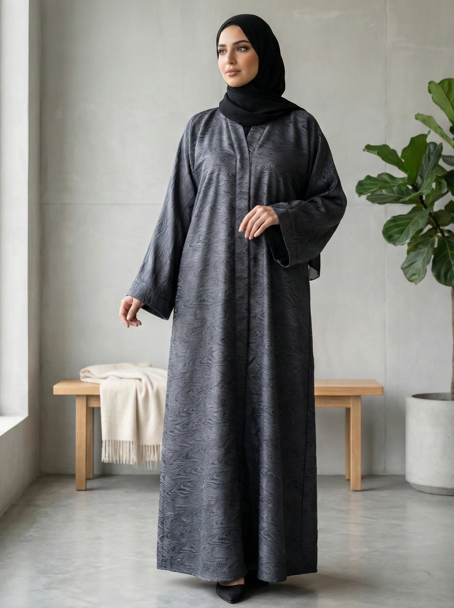 Dubai Imported Self-designed Abaya - Front Open