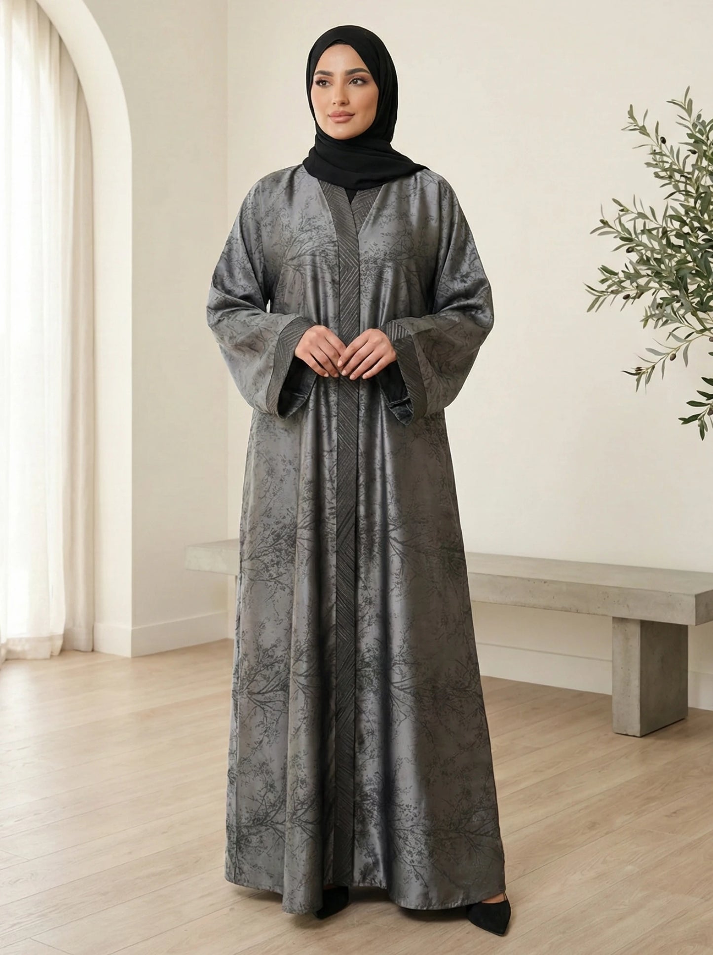 Dubai Imported Self-designed Abaya - Front Open