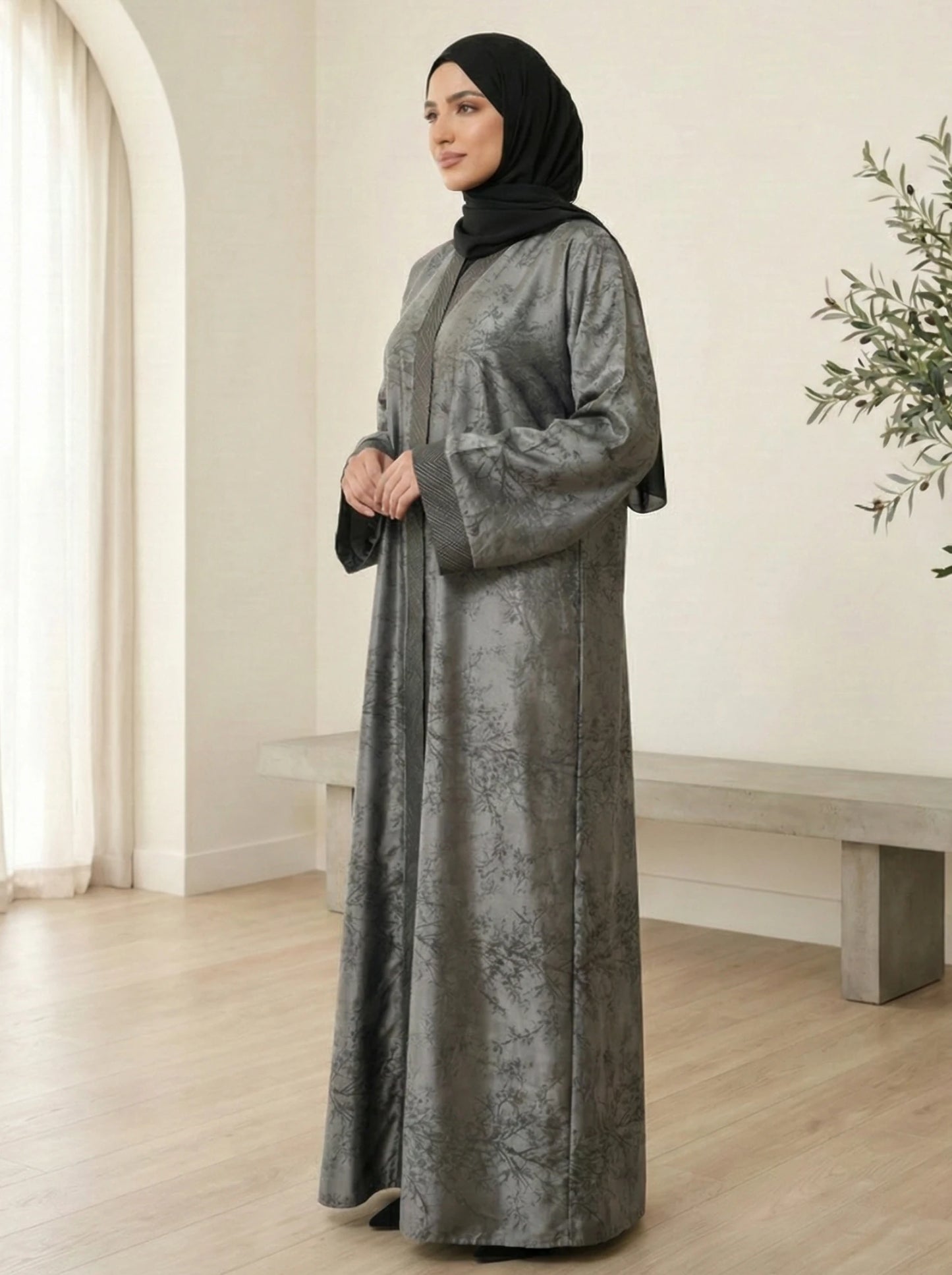 Dubai Imported Self-designed Abaya - Front Open