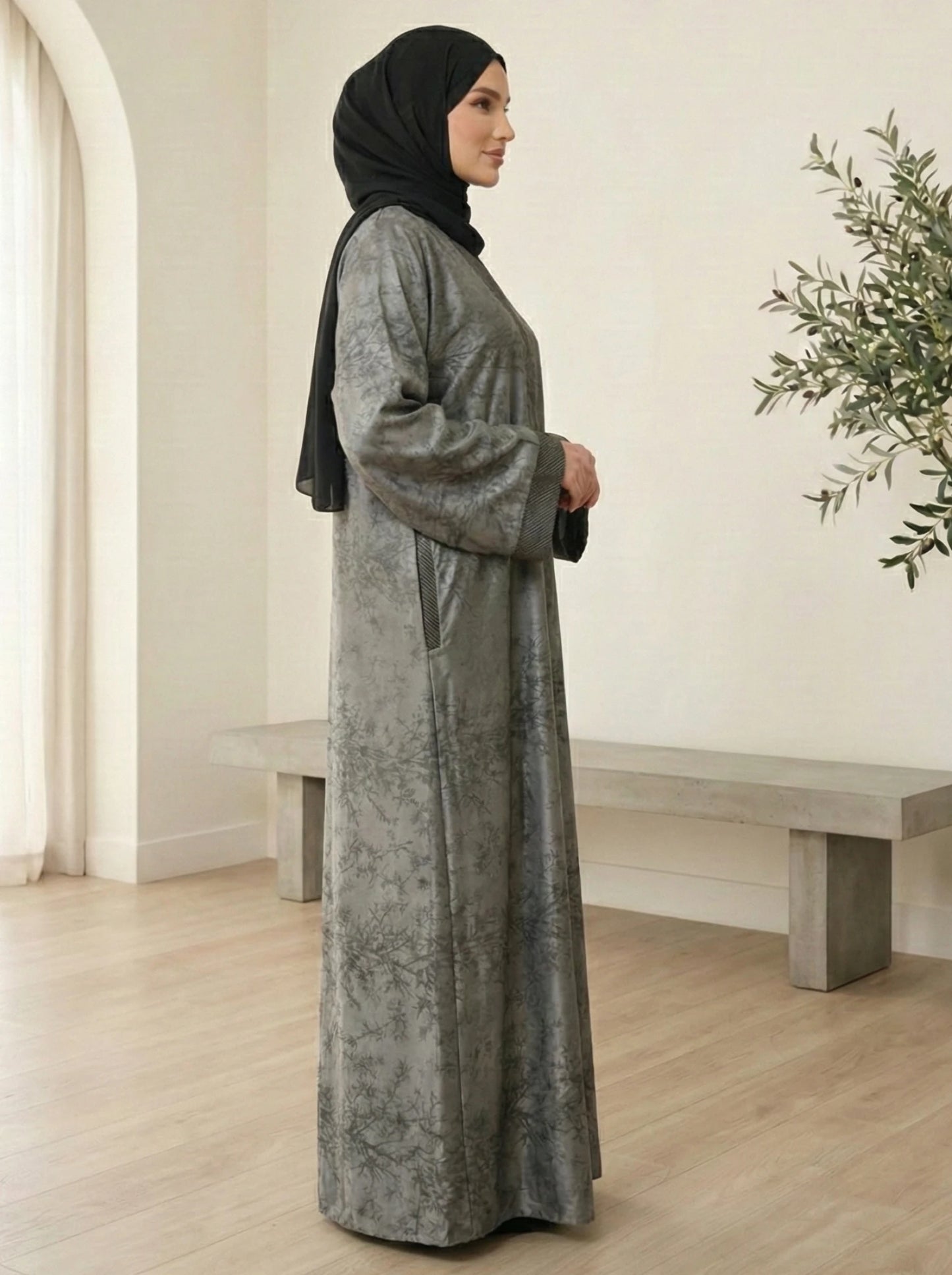 Dubai Imported Self-designed Abaya - Front Open