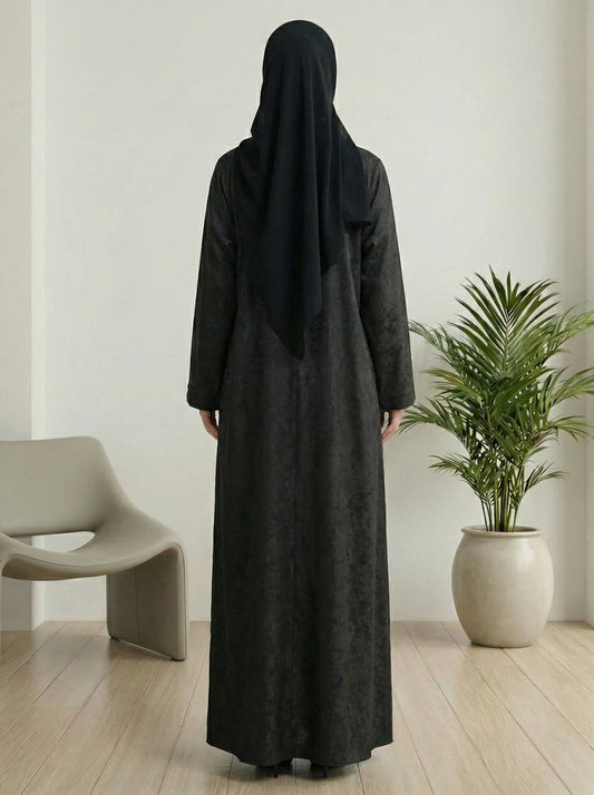 Dubai Imported Self-Textured Front Open Abaya
