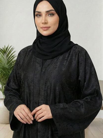 Dubai Imported Self-Textured Front Open Abaya