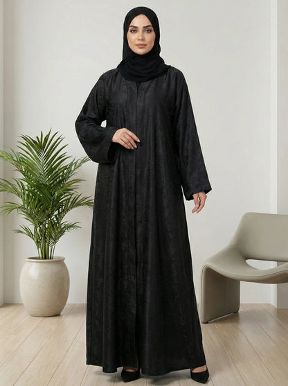 Dubai Imported Self-Textured Front Open Abaya