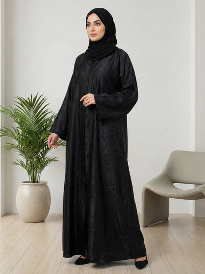 Dubai Imported Self-Textured Front Open Abaya