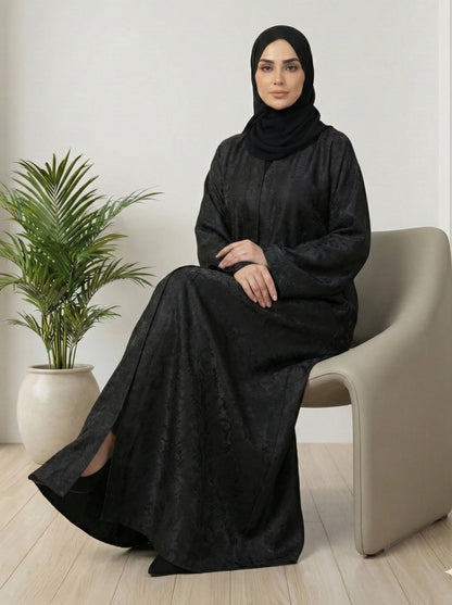 Dubai Imported Self-Textured Front Open Abaya