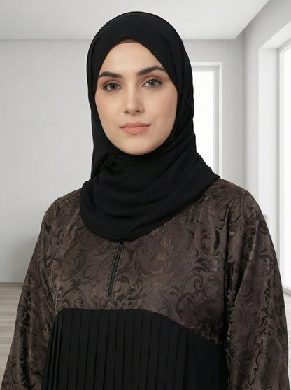 Dubai Imported Jacquard & Pleated Abaya