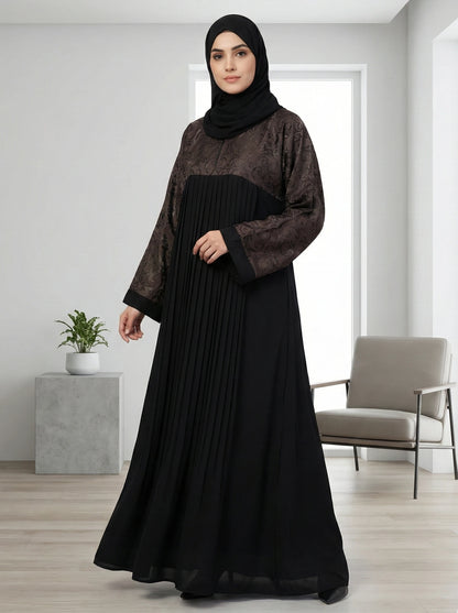 Dubai Imported Jacquard & Pleated Abaya