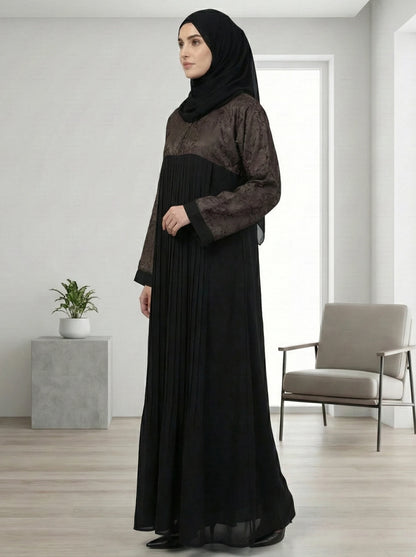 Dubai Imported Jacquard & Pleated Abaya