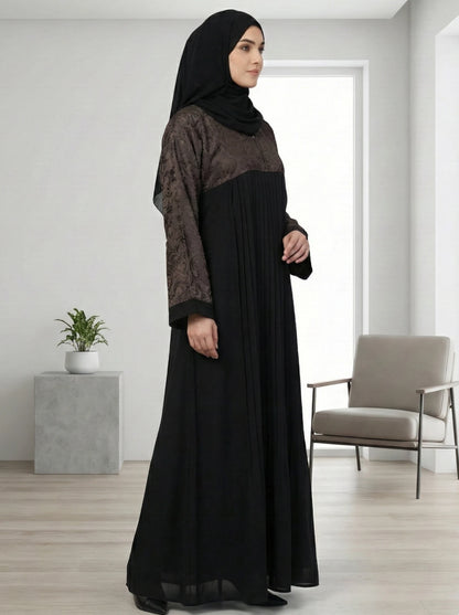 Dubai Imported Jacquard & Pleated Abaya