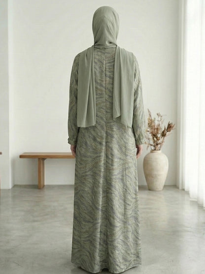 Dubai Printed Front Open Abaya