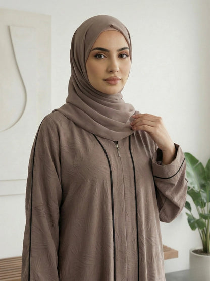 Dubai Imported Jacquard Abaya – Full Zip